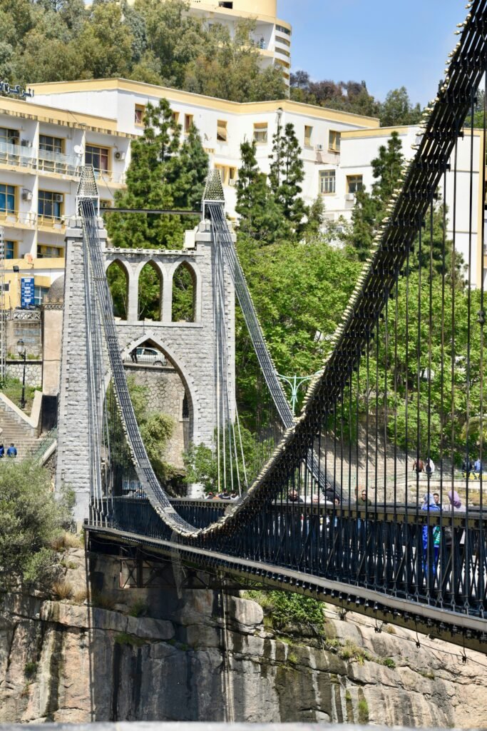 Explore the iconic Sidi M'Cid suspension bridge in Constantine, Algeria, showcasing stunning architecture.