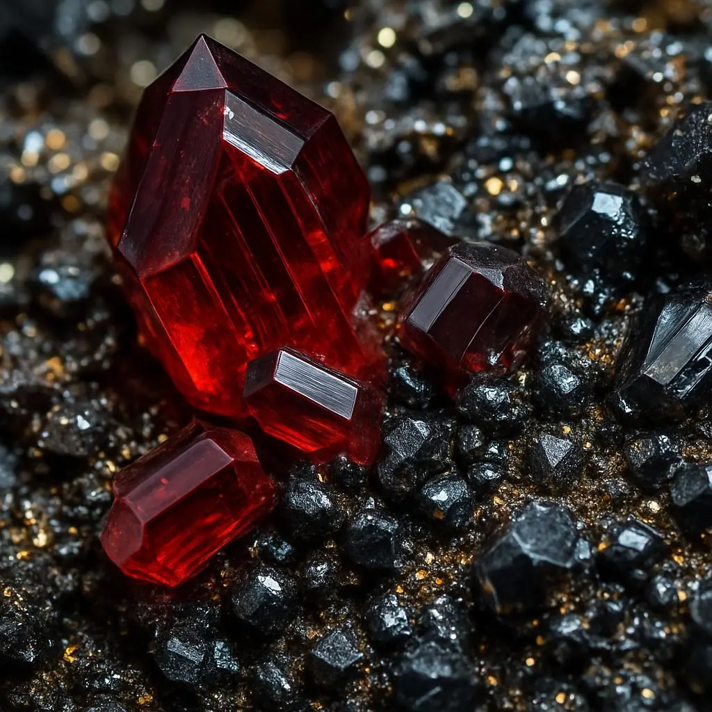 Cristaux d'hématite et minéraux ferrifères